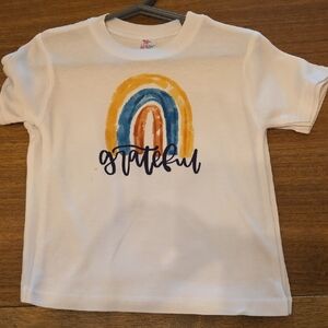 Garanimals White Tee with Rainbow and Grateful Print